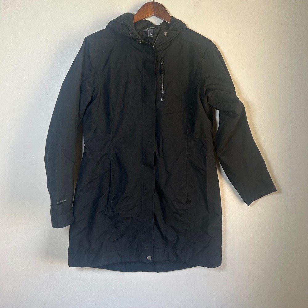 Eddie Bauer Jacket Weatheredge Parka Size‎ M Black Hooded Insulated